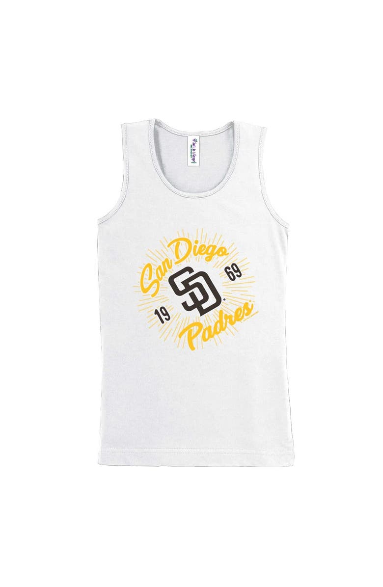 SOFT AS A GRAPE Girls Youth Soft as a Grape White San Diego Padres Tank Top, Main, color, 