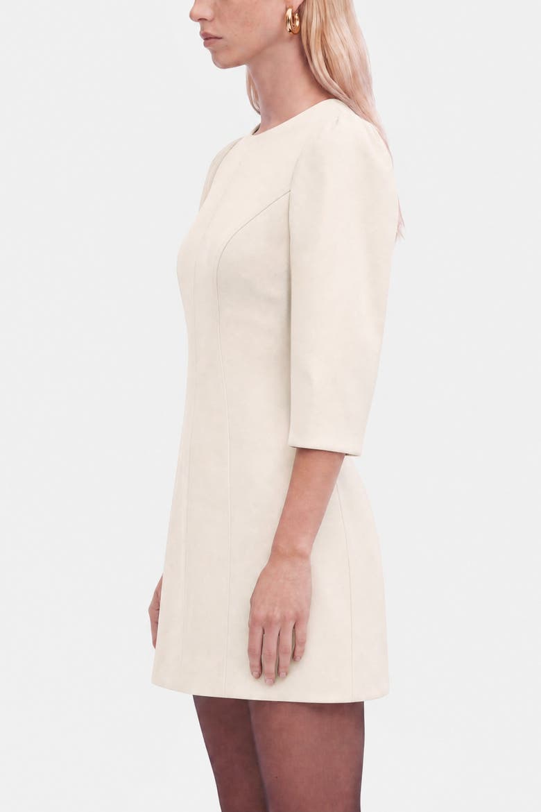 Balloon Sleeve Seam Detail Mini Dress, Alternate, color, Ivory