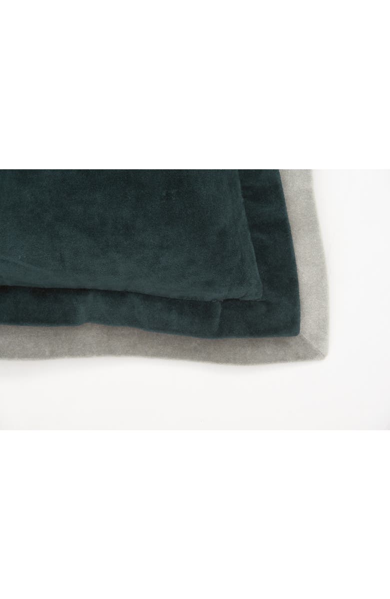 ELISABETH YORK Sancia Solid Ink Blue With Trim Velvet Decor Throw Pillow, 20" x 20" Cover And Insert Set, Alternate, color, Blue