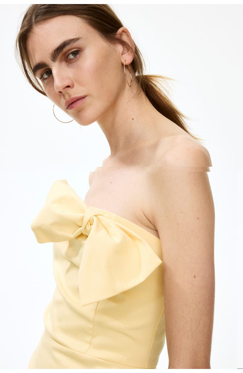 H&M Bow-detail Bandeau Dress, Alternate, color, Light Yellow