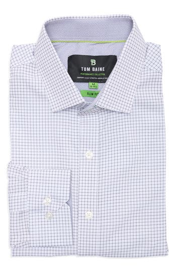 Tom Baine Performance Stretch Winkle Free Button-up Shirt In Blue