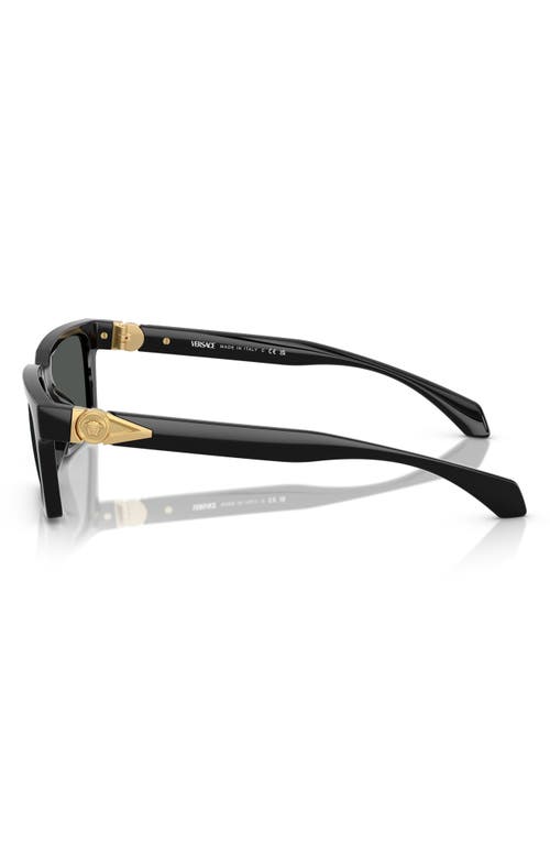 Versace 55mm Rectangular Sunglasses In Black