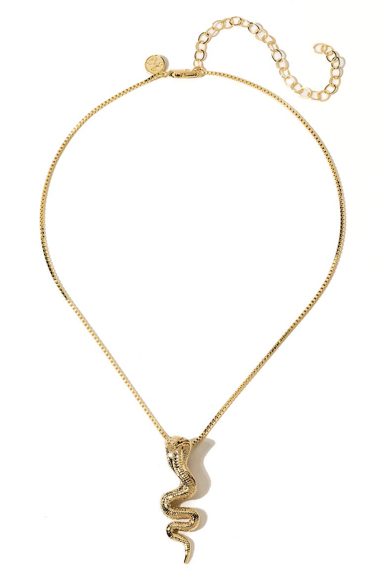 Cobra Pendant Necklace, Alternate, color, GOLD