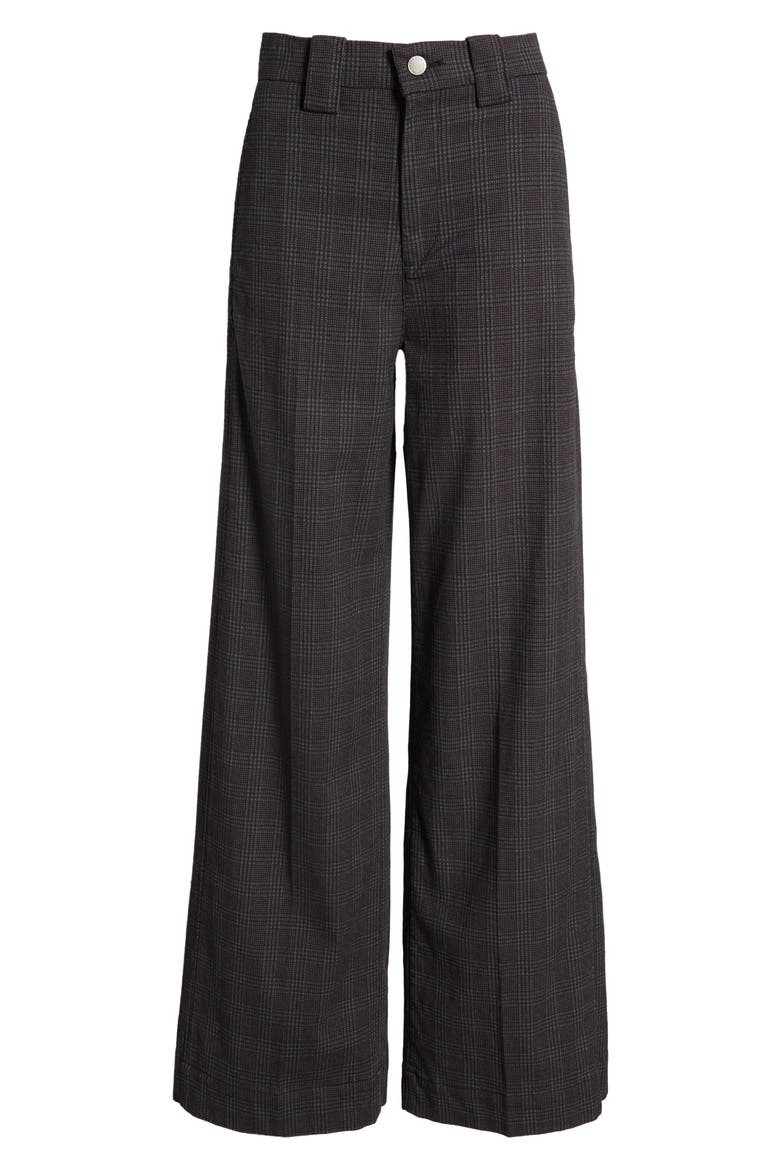 Deven Plaid High Waist Wide Leg Pants, Alternate, color, SMALL RUE MAROON