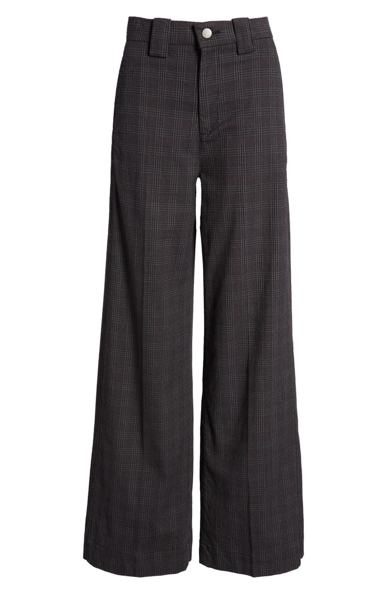 AG Deven Plaid High Waist Wide Leg Pants, Alternate, color, Small Rue Maroon
