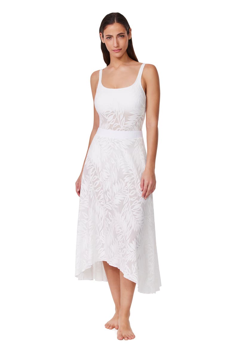 Profile by Gottex Skyfall Textured High Low Skirt Cover-Up, Alternate, color, Skyfall-White