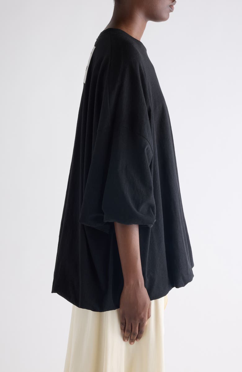 Acne Studios Gathered Oversize 1996 Logo Graphic T-Shirt, Alternate, color, Black