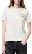 Burberry Feather Print Cotton T-shirt