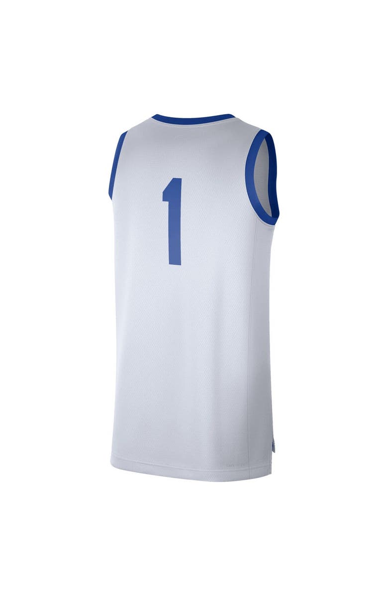 Nike Men's Nike #1 White/Royal Kentucky Wildcats Replica Jersey, Alternate, color, 