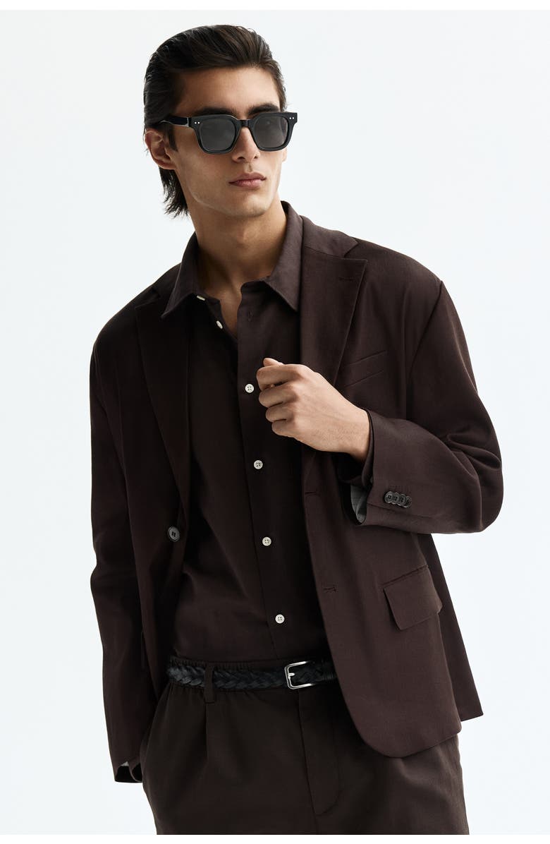 H&M Relaxed Fit Jacket, Alternate, color, Dark Brown