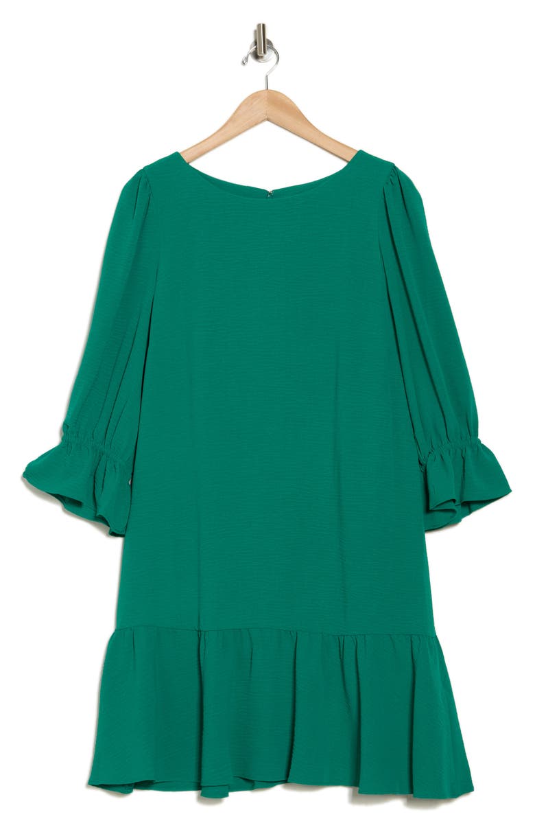 DKNY Ruffle Long Sleeve Trapeze Dress, Main, color, 