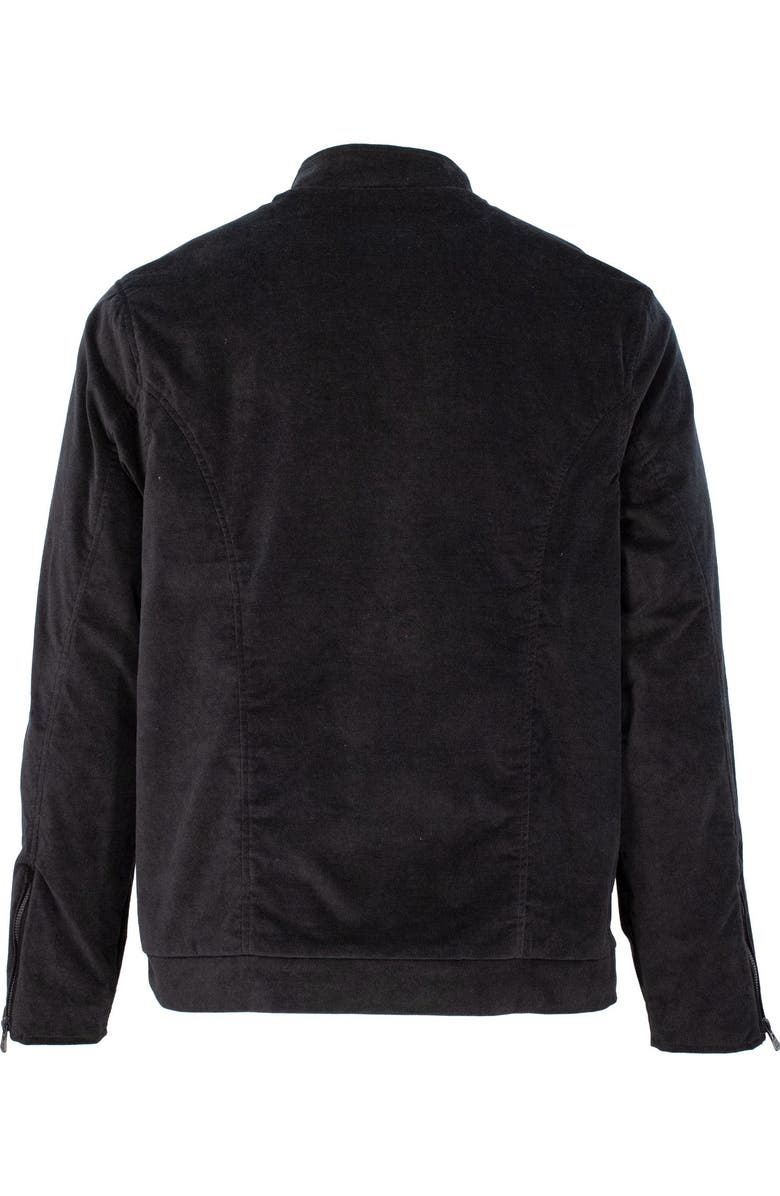 Lords of Harlech Dean Stretch Velvet Biker Jacket, Alternate, color, Black