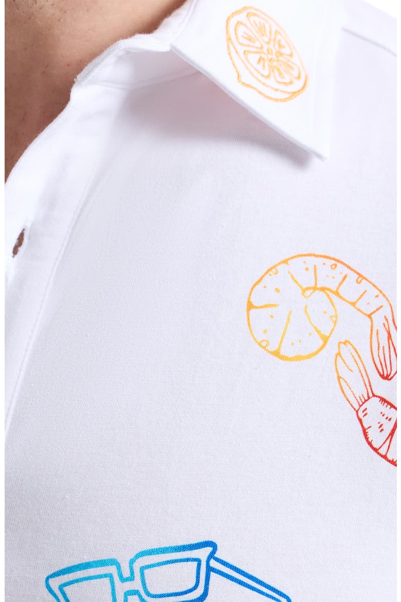 Out of Office Short Sleeve Knit Button-Up Shirt, Alternate, color, WHITE