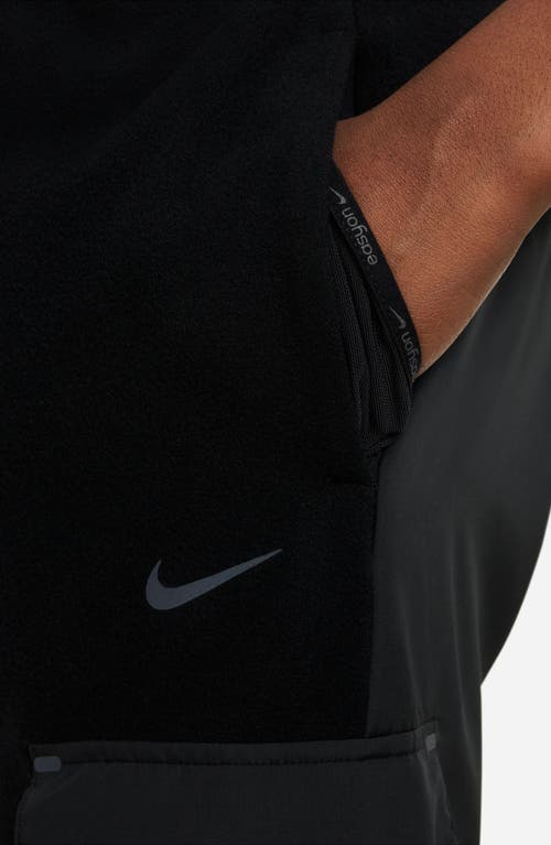 Nike Kids' Mixed Media Cargo Joggers In Black/black