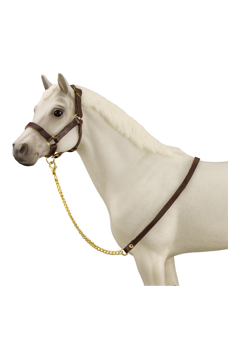 Horses Traditional Halter with Lead Horse Toy Accessory, Alternate, color, Brown