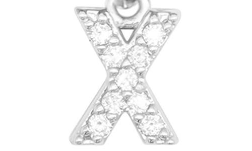 Adornia Silver Stretch With Mini Crystal Initial Bracelet Set In Silver-x