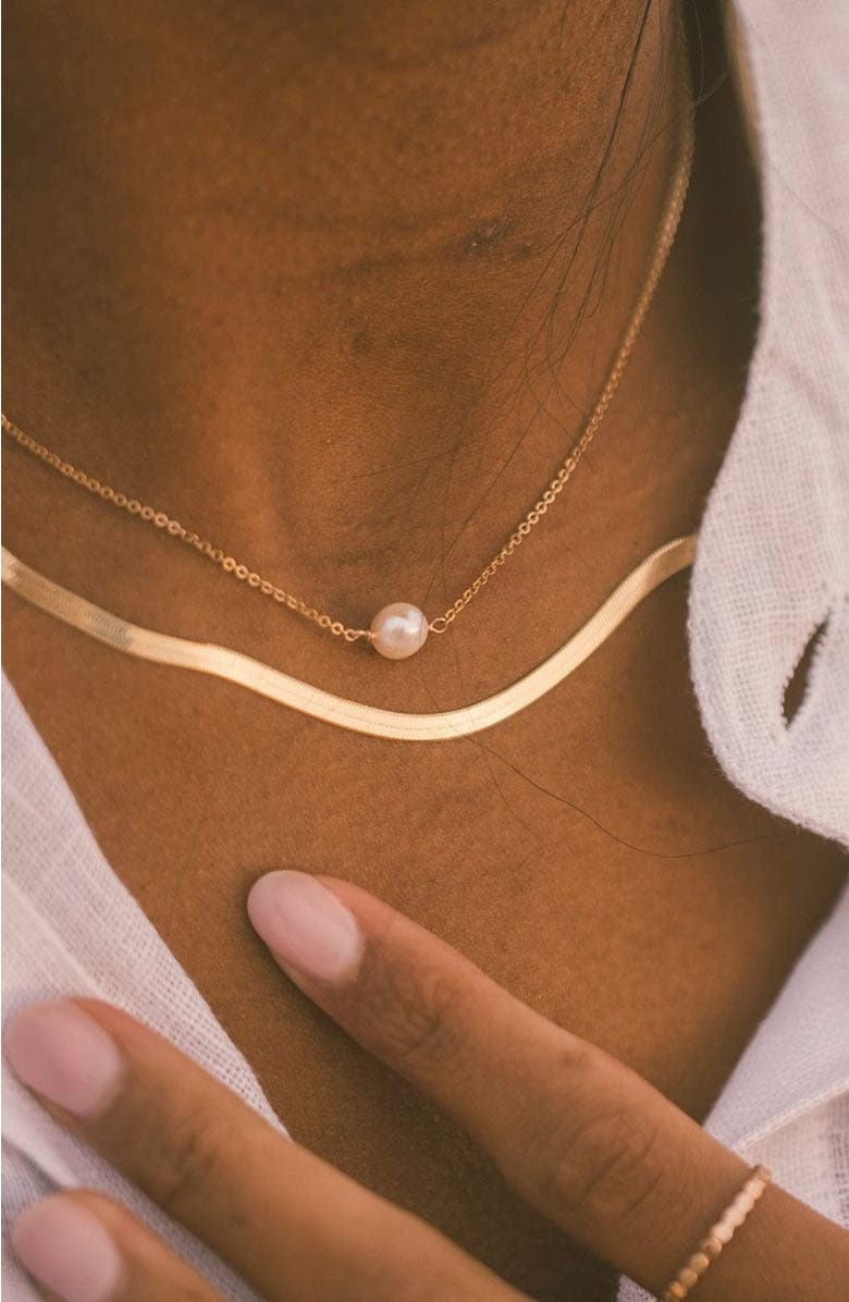 MADE BY MARY Pearl Choker Necklace, Alternate, color, Gold Vermeil