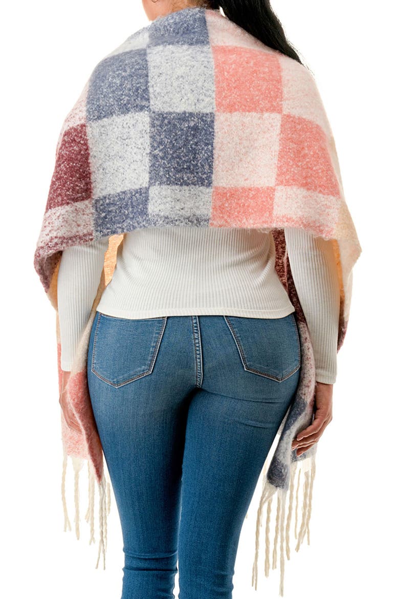 Check Scarf, Alternate, color, GREY MULTI