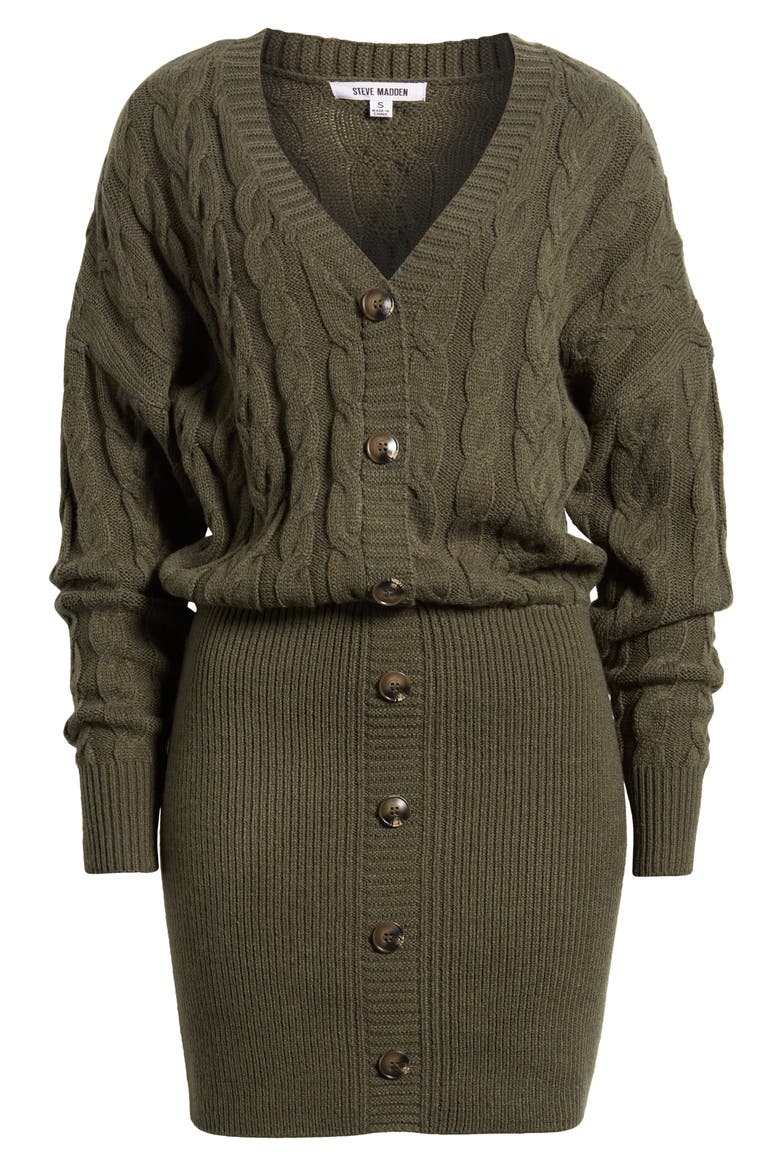 Long Sleeve Sweater Dress, Alternate, color, DEEP OLIVE