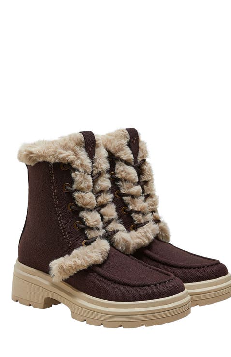 Faux Fur Water-Repellent Lightweight Warm Boots (Terry)