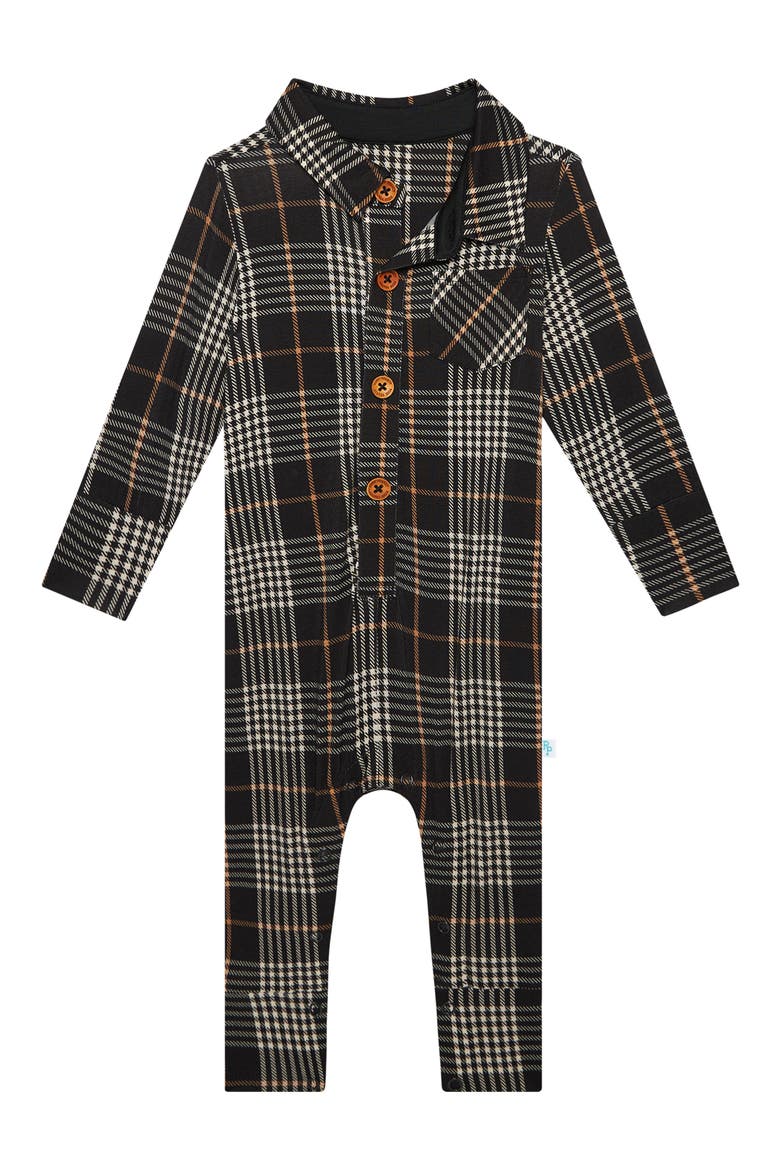 Kids' Sanders Plaid Long Sleeve Romper, Alternate, color, OXFORD