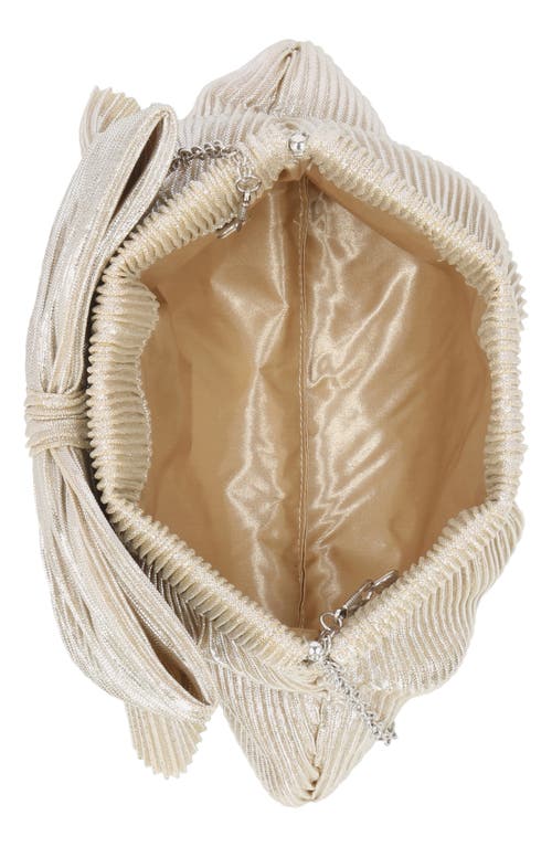 Jessica Mcclintock Vivienne Pleated Bow Clutch In Gold