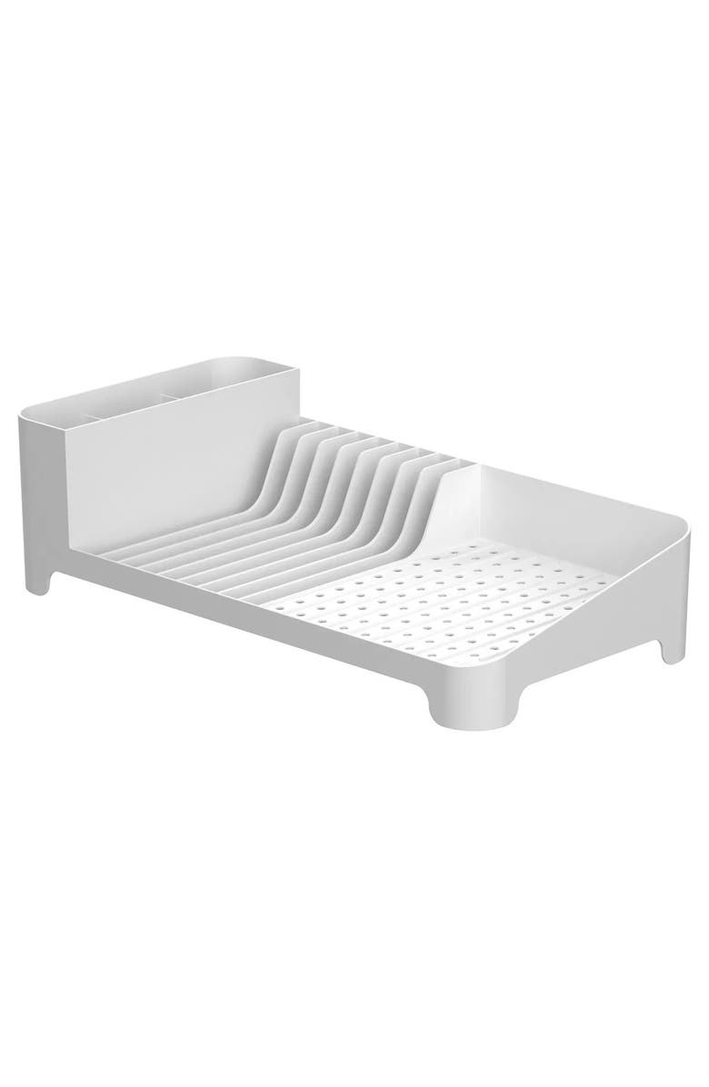 OU Modern Compact Polypropylene Kitchen Dish Drying Rack, Main, color, White
