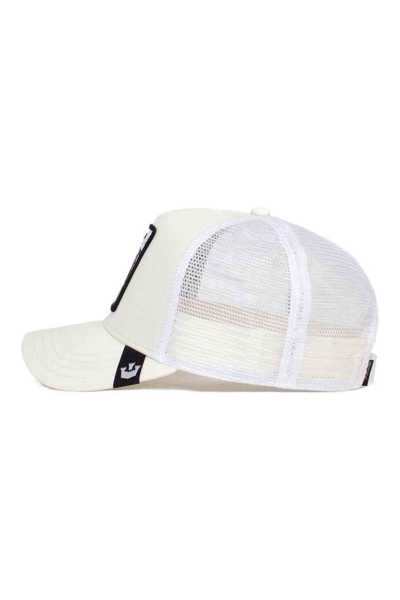 The White Tiger Patch Trucker Hat, Alternate, color, WHITE