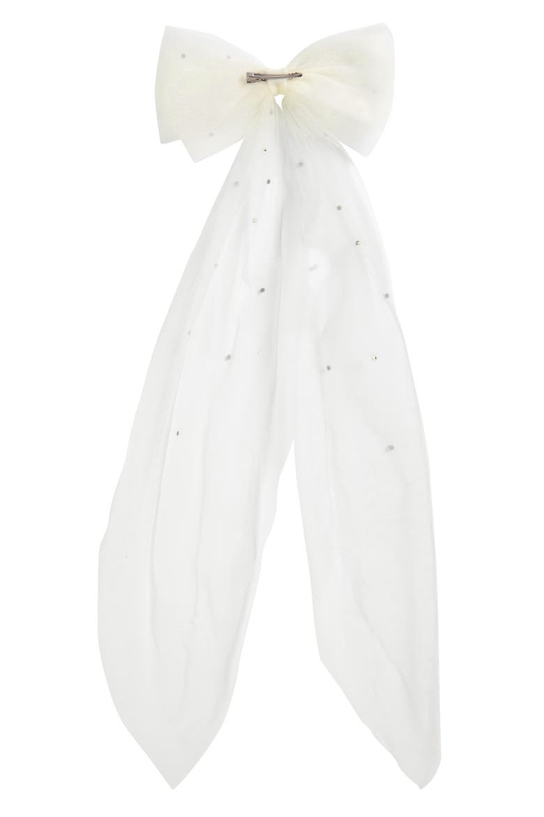 Solene Embellished Tulle Bow, Alternate, color, IVORY