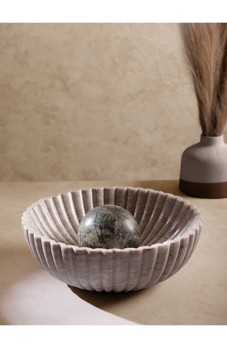GAURI KOHLI Cairo Beige Marble Bowl, Alternate, color, Beige