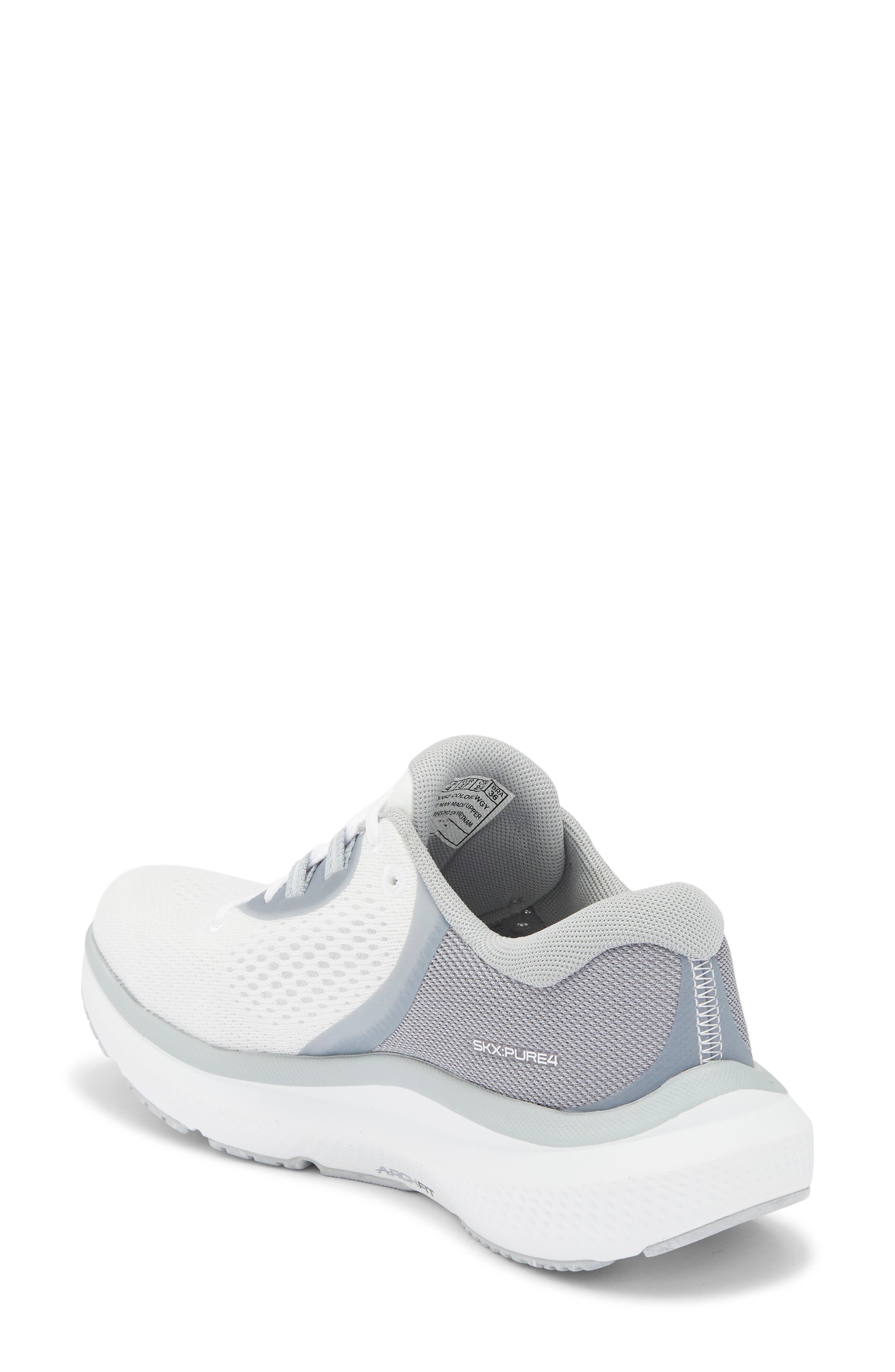 SKECHERS Go Run Pure 4 Arch Fit Running Shoe, Alternate, color, White/ Gray
