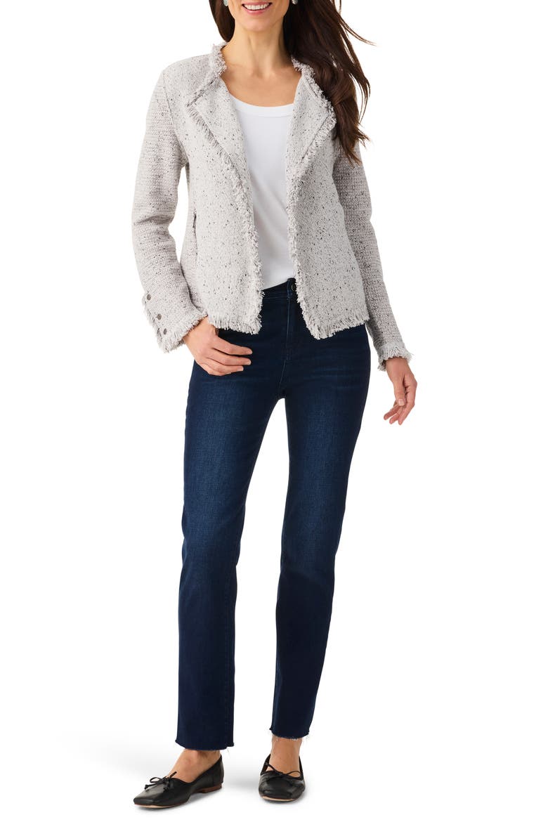 Fringe Mix Knit Jacket, Alternate, color, SUGAR COOKIE