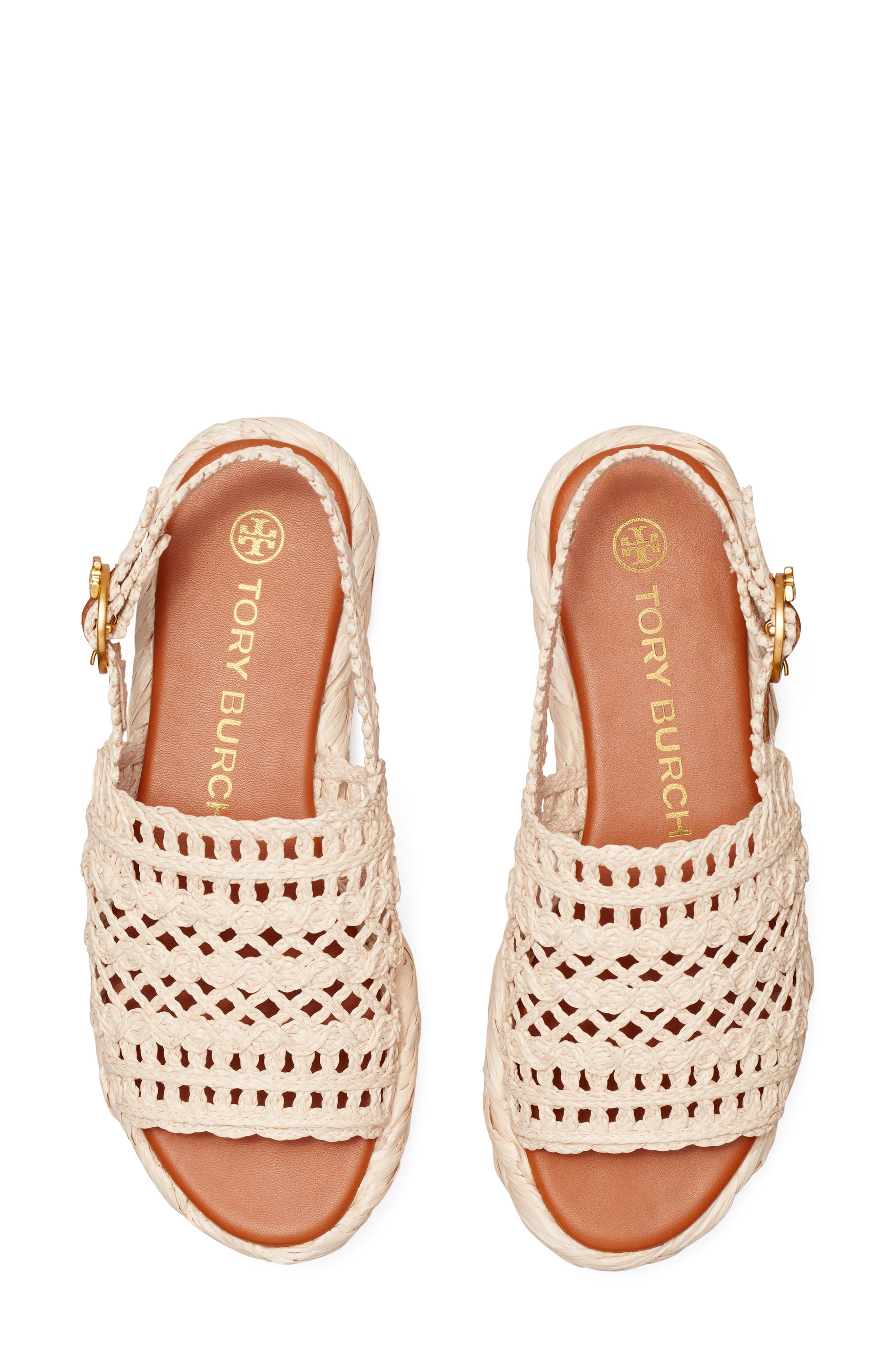 Tory Burch Raffia Platform Sandal, Alternate, color, 