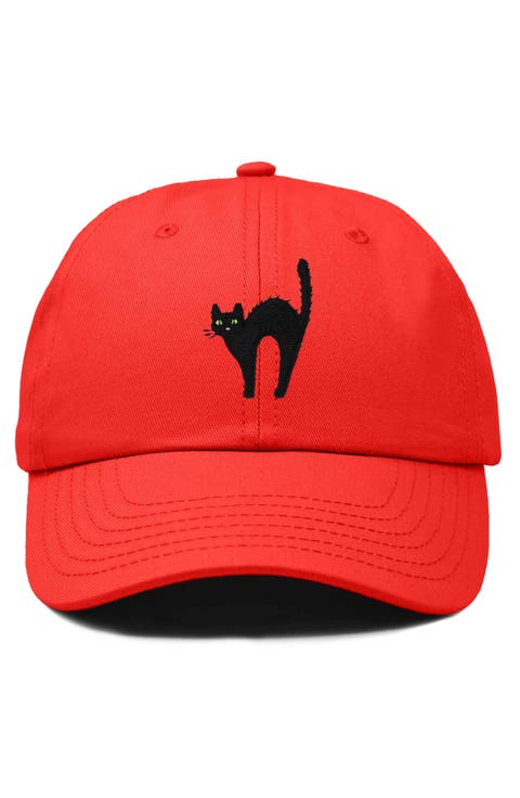 Black Cat Embroidered Casual Hat