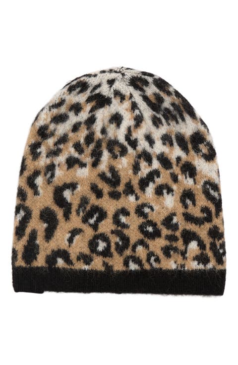 downtown leopard beanie