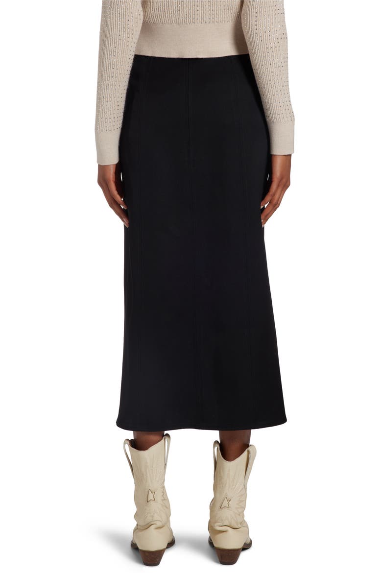 Virgin Wool Midi Skirt, Alternate, color, BLACK