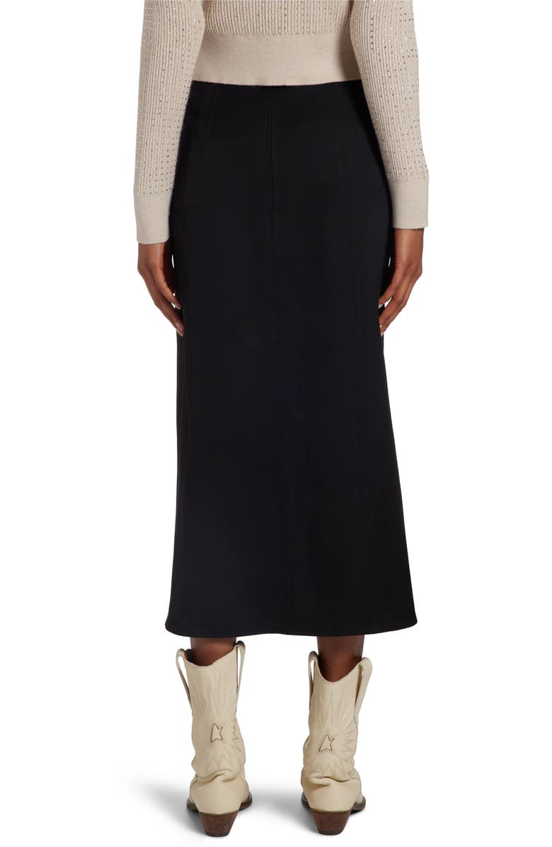 Golden Goose Virgin Wool Midi Skirt, Alternate, color, Black