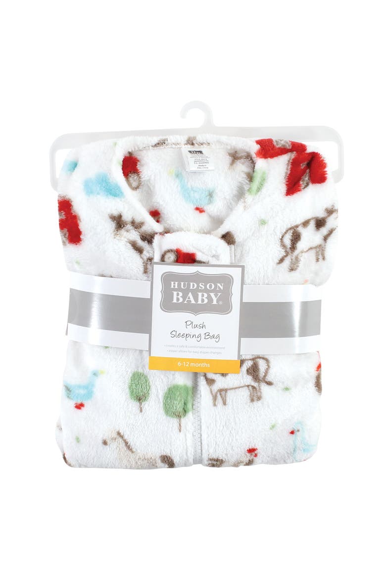 Plush Flannel Sleep Sack, Alternate, color, Boy Farm Animals