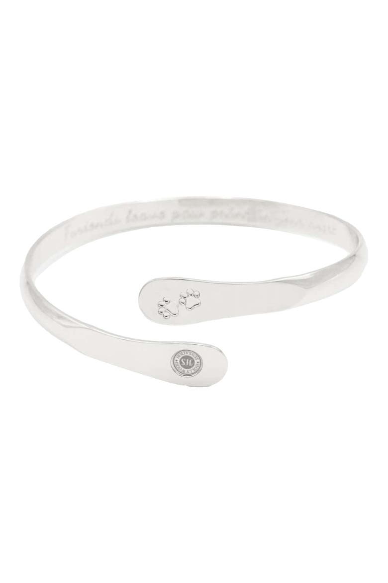Furry Friends Bracelet Engraved Furiends leave paw print in your heart, Main, color, Silver