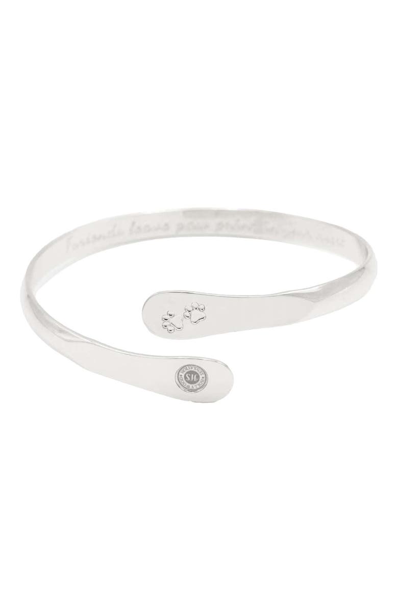 Hollywood Sensation Furry Friends Bracelet Engraved Furiends leave paw print in your heart, Main, color, Silver