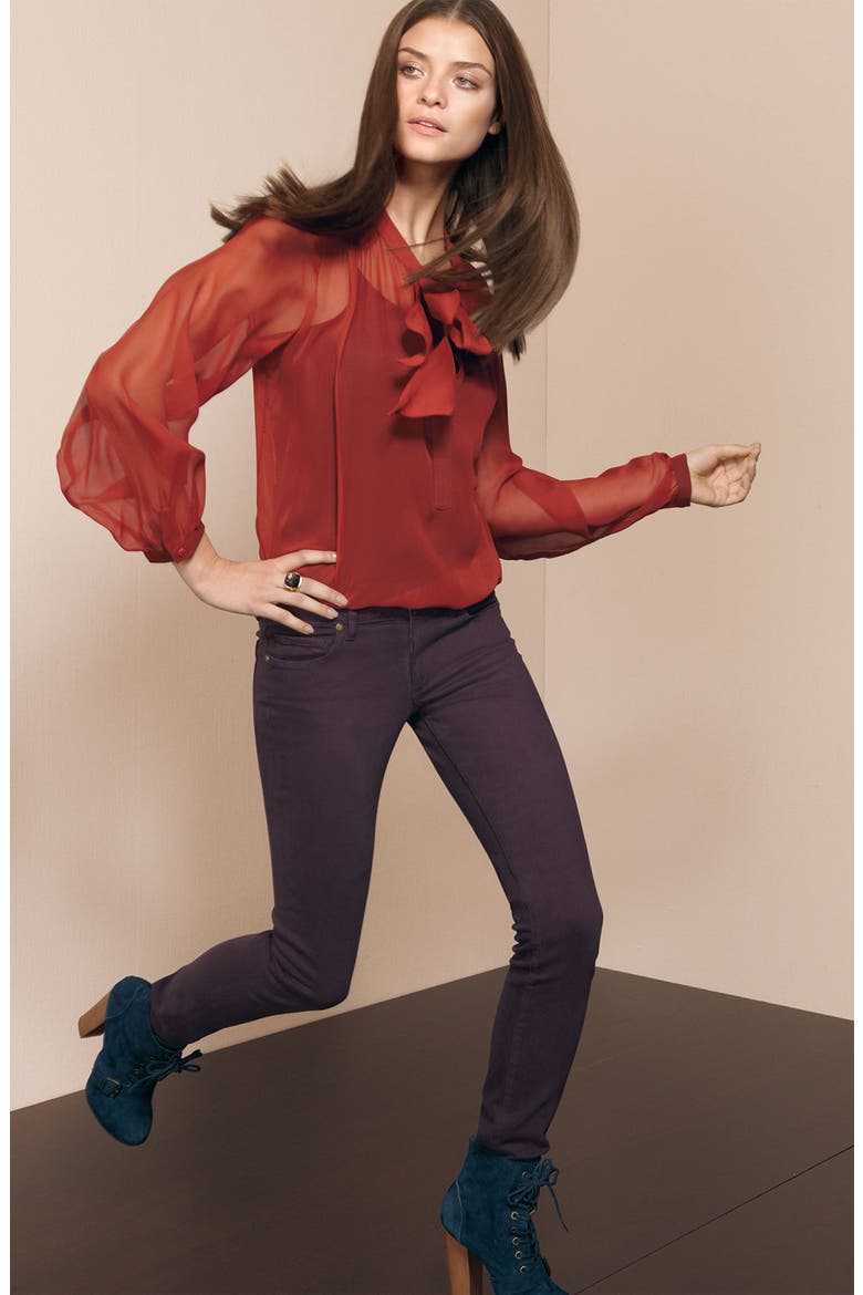 Denim 'Skyline' Stretch Ankle Jeans, Alternate, color, BLACK CHERRY