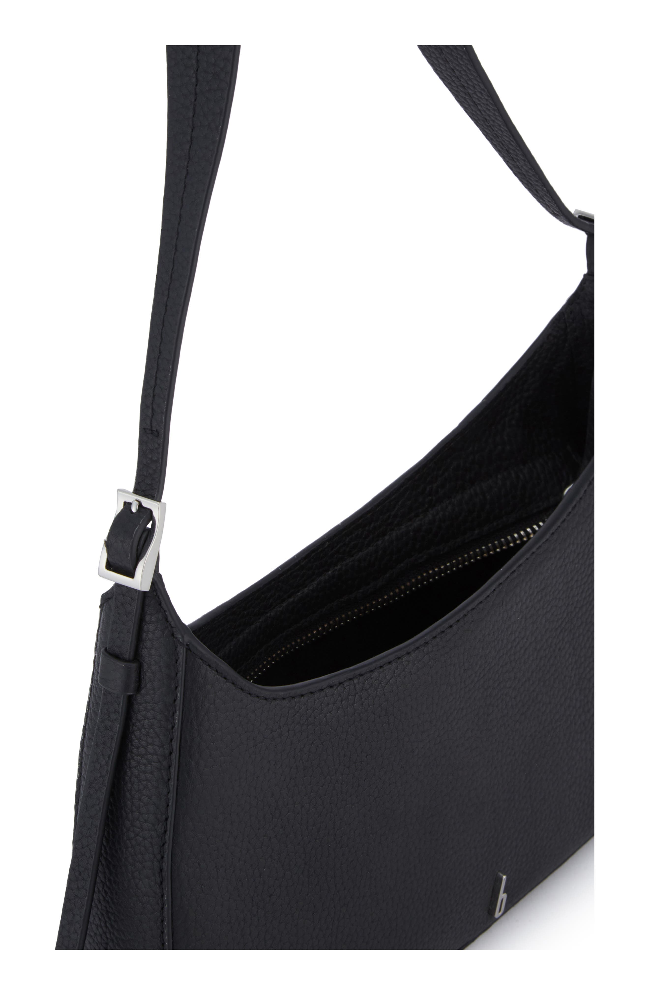 Leena Leather Pouchette, Alternate, color, BLACK