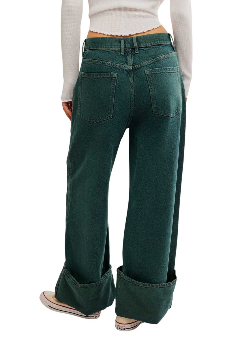 Free People Final Countdown Cuffed Wide Leg Jeans, Alternate, color,