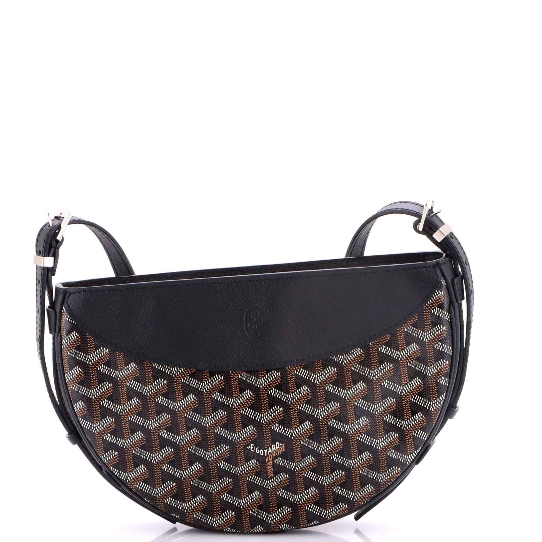 Hirondelle Shoulder Bag Coated Canvas and Leather, Main, color, Black
