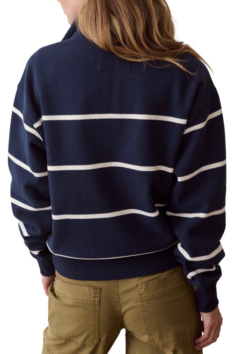 Cloud 9 Fleece Half Zip Pullover, Alternate, color, NAVY/ WHITE STRIPE