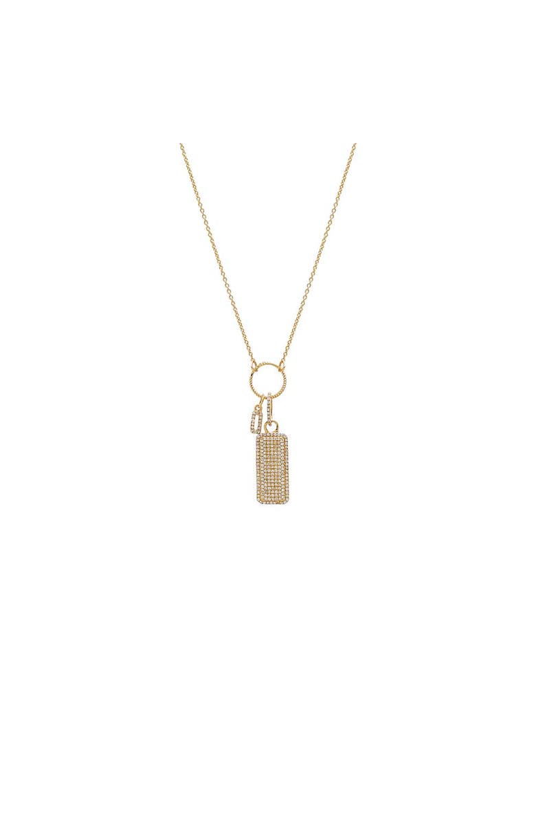 BY ADINA EDEN Diamond Mini Tag & Chain Charm Duo Necklace14K, Main, color, 14K Gold