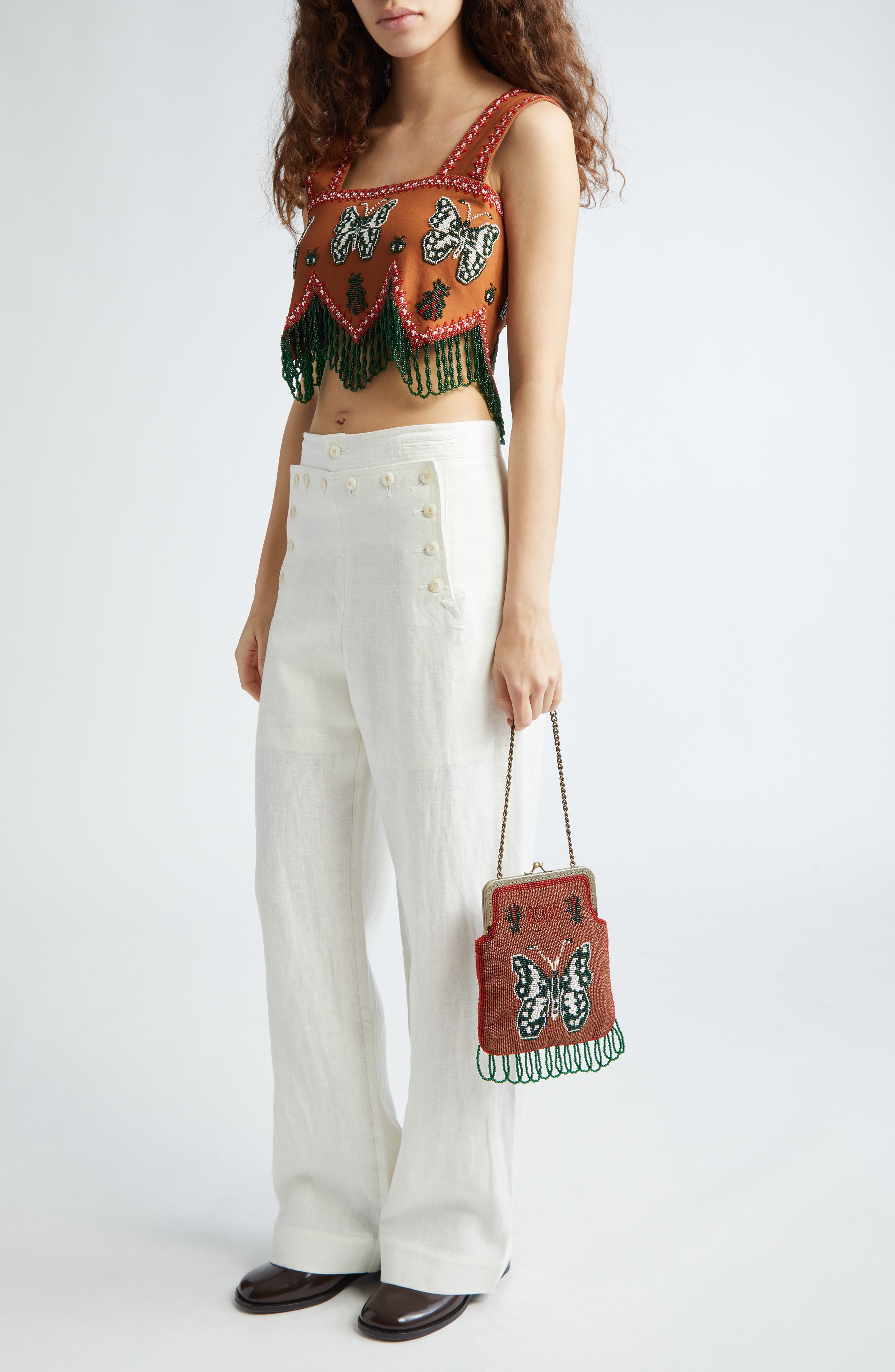 Athalia Beaded Shoulder Bag, Alternate, color, BROWN MULTI