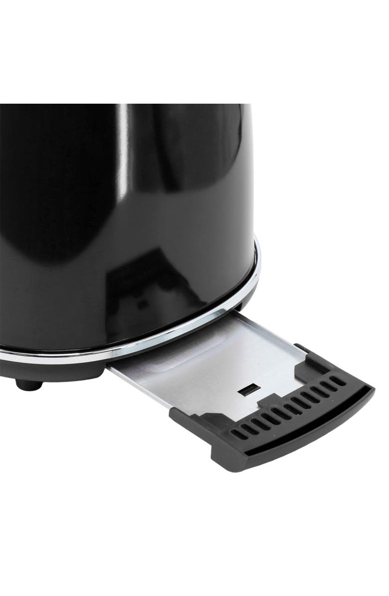 Megachef 1.8 Quart Electric Tea Kettle and 2 Slice Toaster Combo in Black, Alternate, color, Black