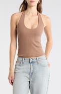 Abound Rib Knit Halter Top