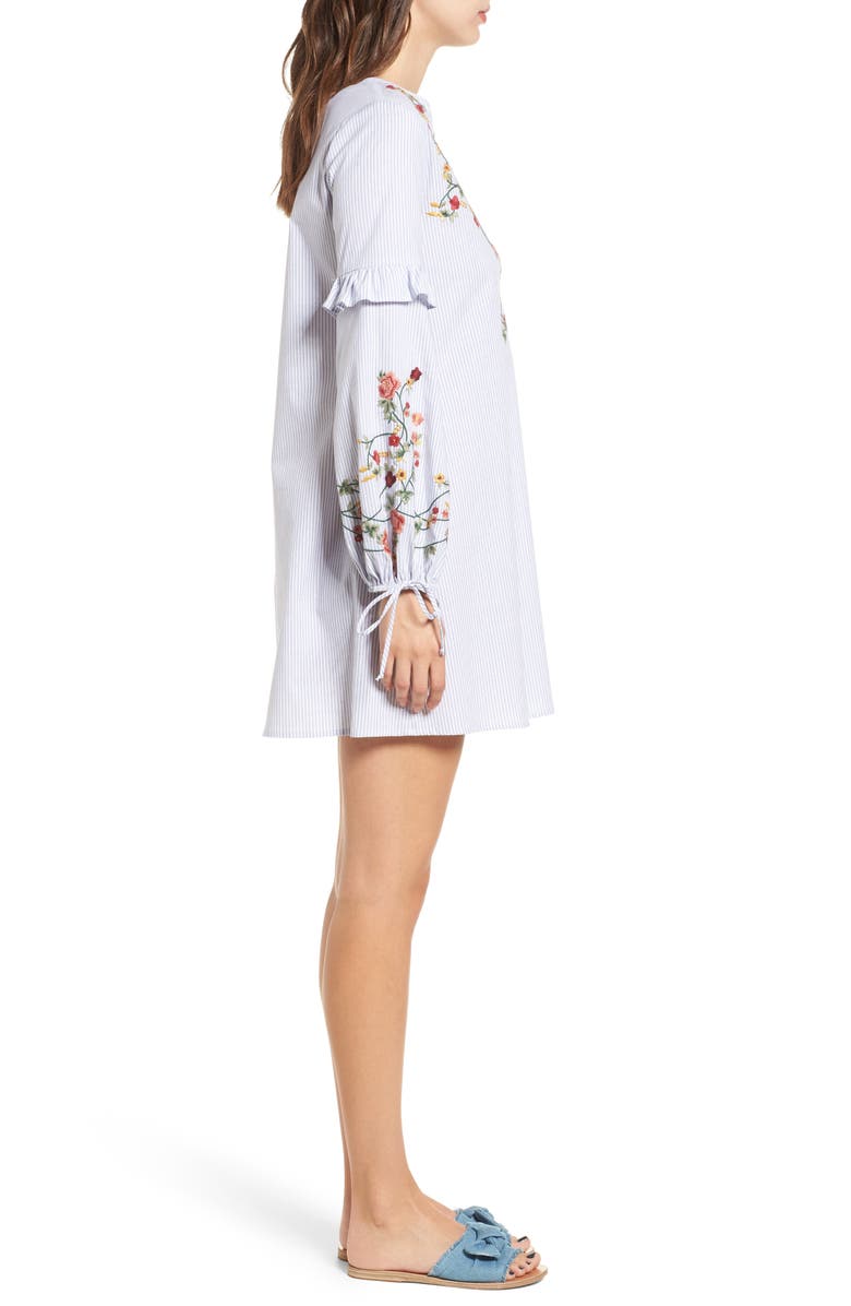 Socialite Embroidered Poplin Dress, Alternate, color,
